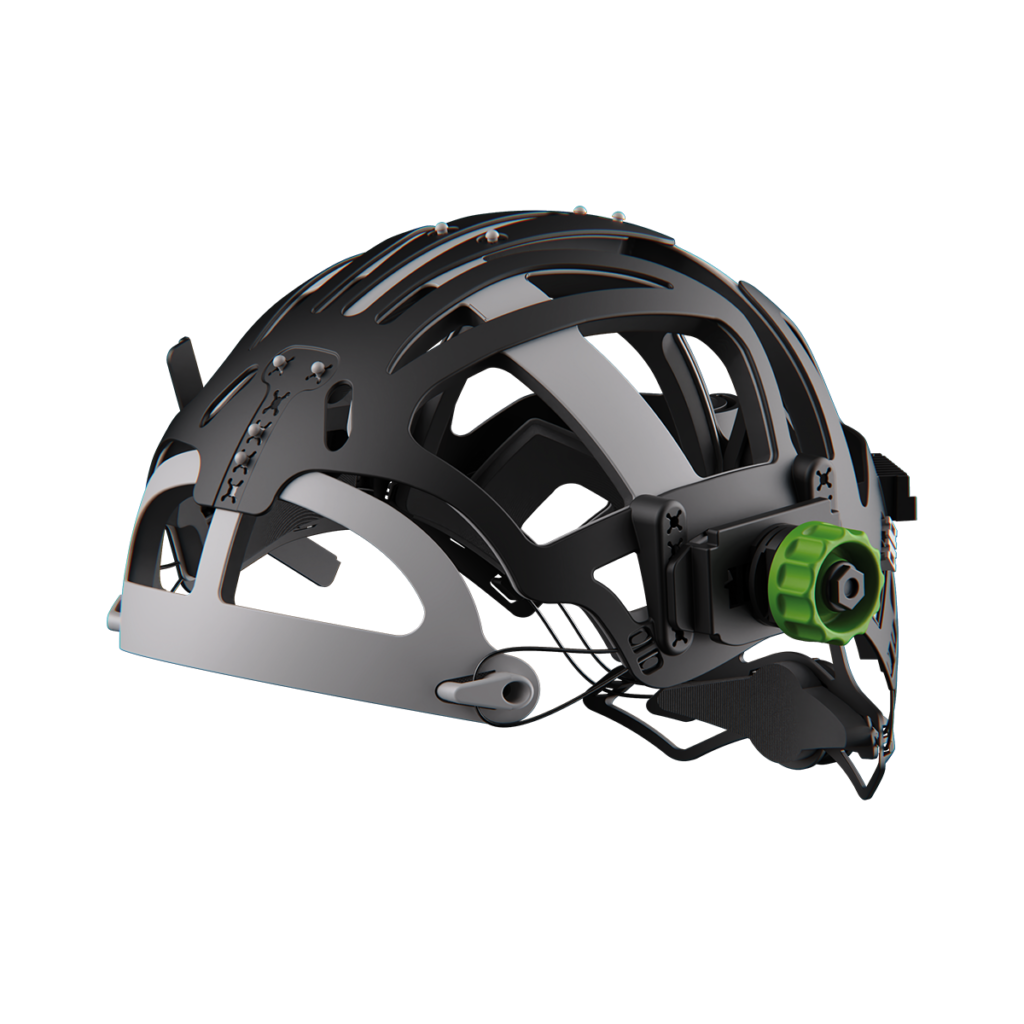 Optrel Isofit® Headgear with green knobs, suitable for all Panoramaxx Series, Sphere Series, Liteflip Series and Y Series helmets.