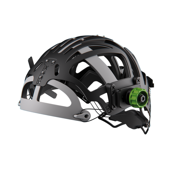 Optrel Isofit® Headgear with green knobs, suitable for all Panoramaxx Series, Sphere Series, Liteflip Series and Y Series helmets.
