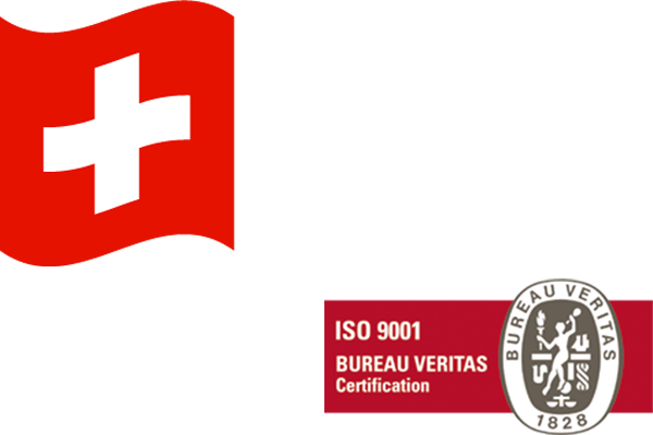 Swiss Made logo and ISO 9001 Certificate - image for About Us page.