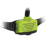 The e3000x PAPR with green respirator box and black strap belt, compatible with Optrel PAPR mask.