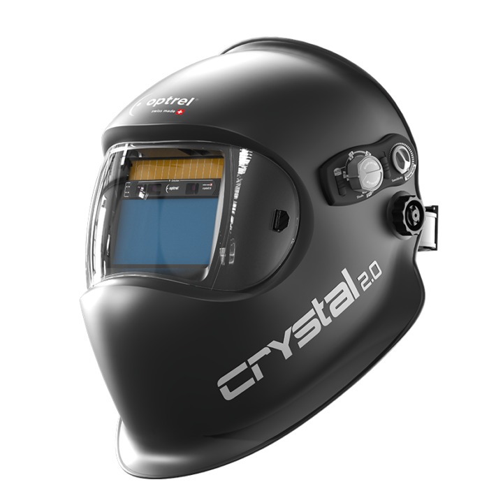 Optrel Crystal 2.0 (Black) with grey adjustable knob & crystal 2.0 logo on the side. On the front is the cover lens and optrel logo.