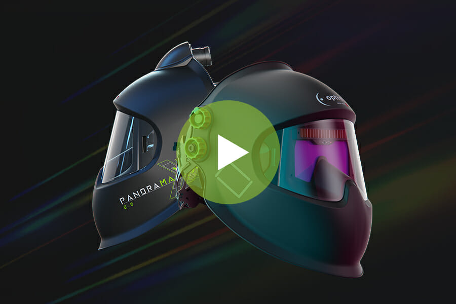 Comparison video image featuring the Optrel Panoramaxx helmets, for Optrel Blog: Panoramaxx Series Product Comparison Video.