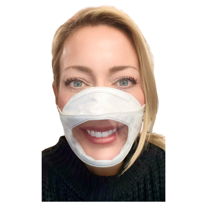 alicia in p.air clear N95 mask