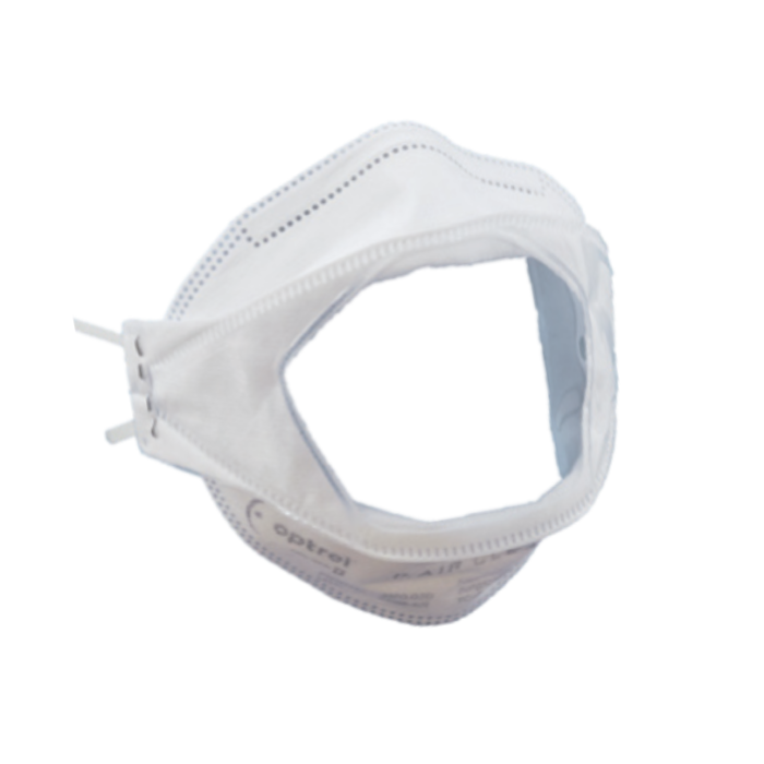 Optrel P.Air Clear N95 Respirator in white.